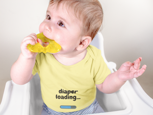 Diaper Loading - Soft Baby Onesie - Black Font