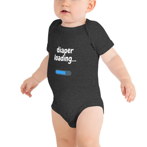 Diaper Loading - Soft Baby Onesie - White Font