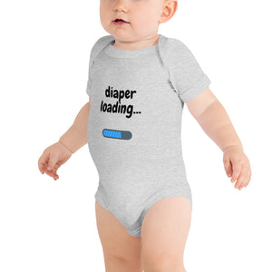 Diaper Loading - Soft Baby Onesie - Black Font