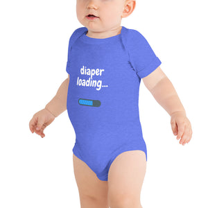 Diaper Loading - Soft Baby Onesie - White Font