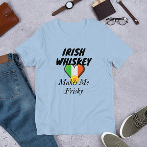 Frisky Irish Whiskey - Short-Sleeve Unisex T-Shirt - Black Font