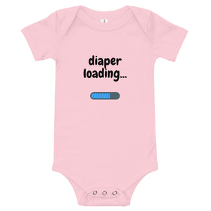 Diaper Loading - Soft Baby Onesie - Black Font