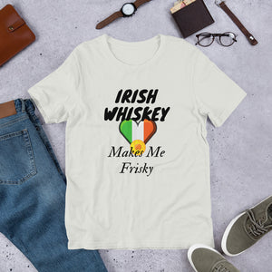 Frisky Irish Whiskey - Short-Sleeve Unisex T-Shirt - Black Font