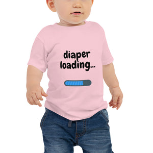 Diaper Loading - Soft Baby Jersey Short Sleeve Tee - Black Font