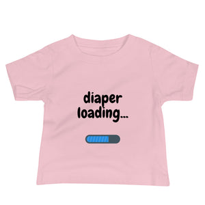 Diaper Loading - Soft Baby Jersey Short Sleeve Tee - Black Font