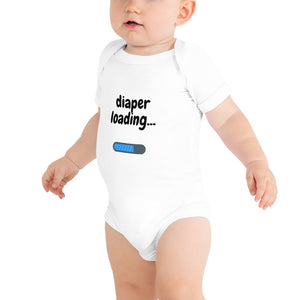 Diaper Loading - Soft Baby Onesie - Black Font