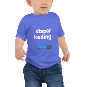 Diaper Loading - Soft Baby Jersey Short Sleeve Tee - White Font