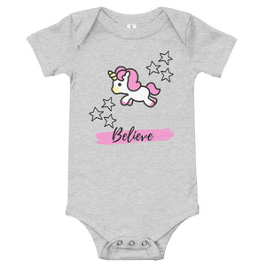 Believe in Unicorns - Baby Girl Soft Onesie