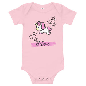 Believe in Unicorns - Baby Girl Soft Onesie