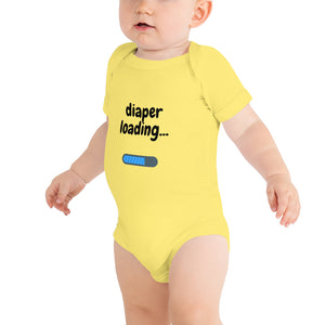 Diaper Loading - Soft Baby Onesie - Black Font