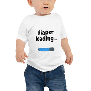 Diaper Loading - Soft Baby Jersey Short Sleeve Tee - Black Font